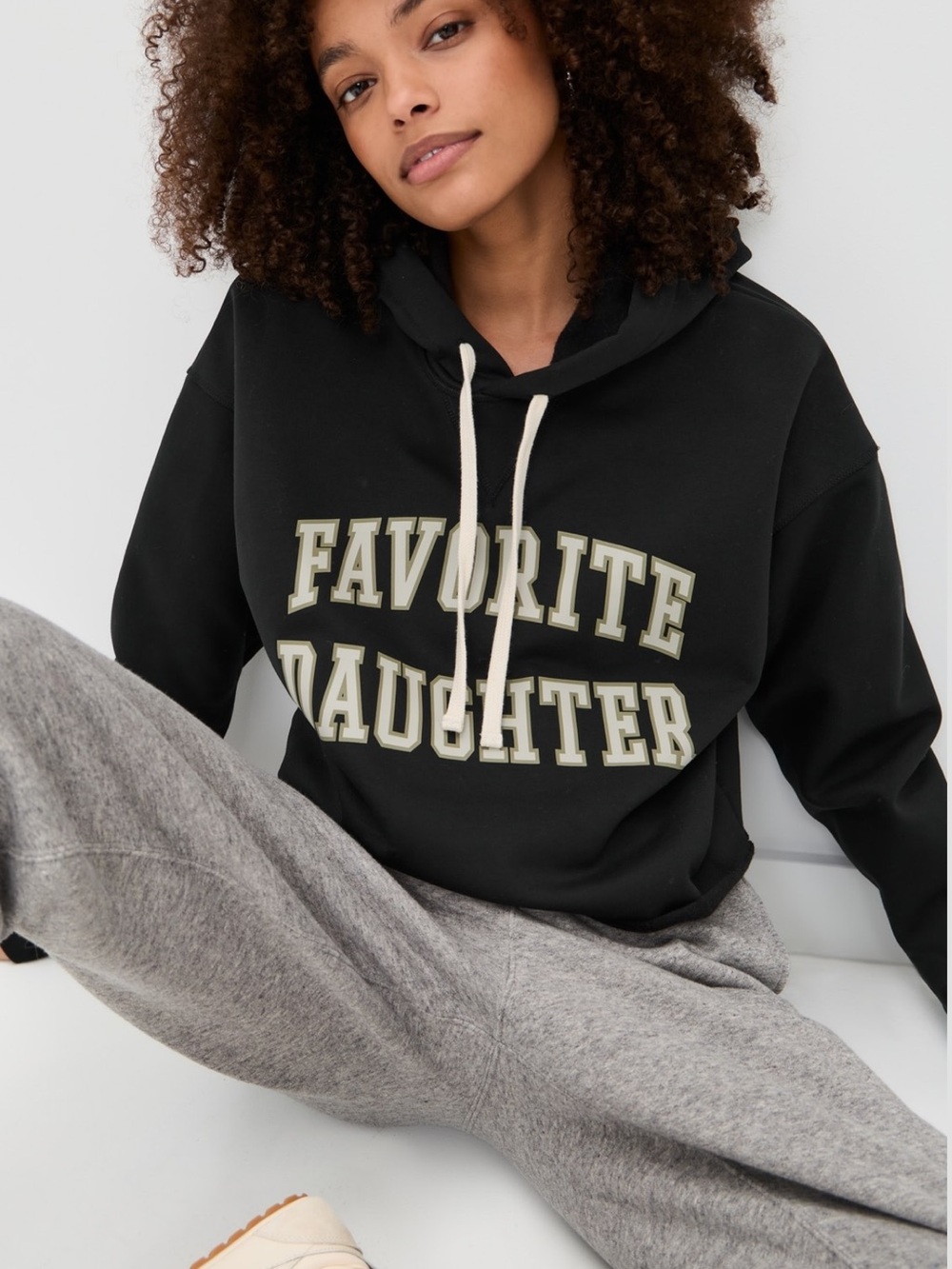 Favorite Daughter Black Graphic Hoodie